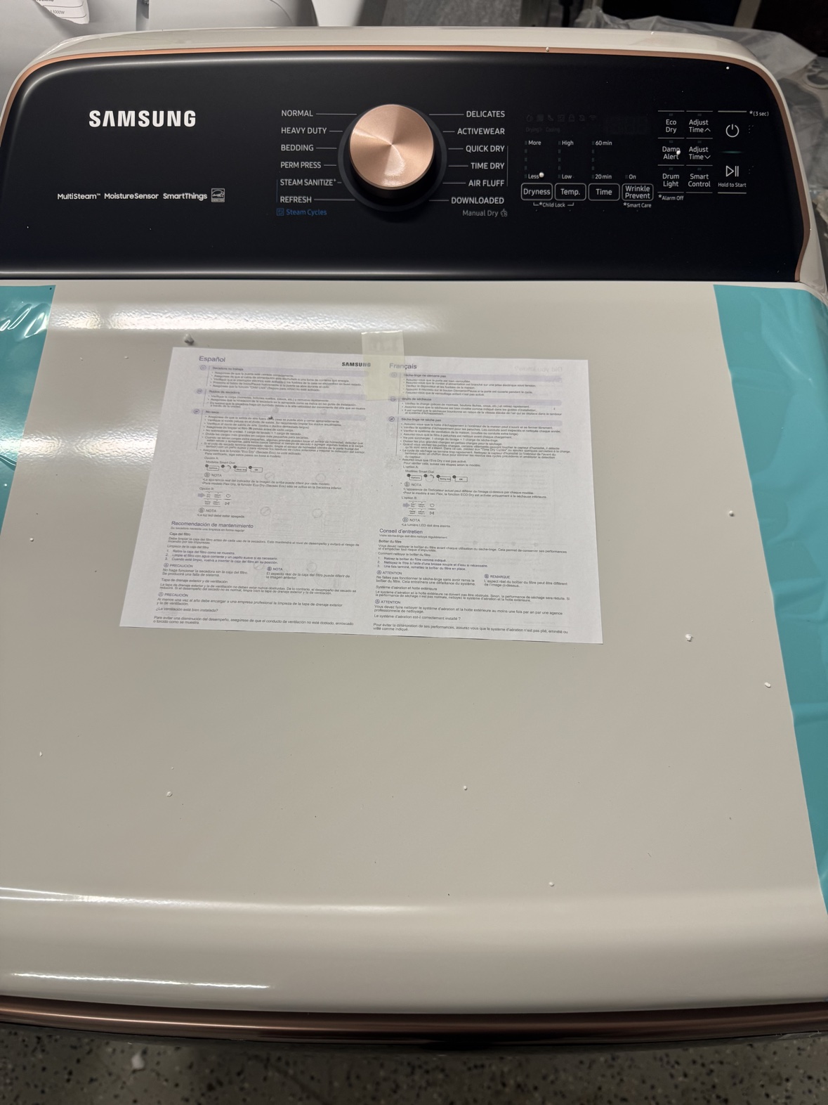 New Samsung 7.2 Electric Dryer, Ivory - photo 3
