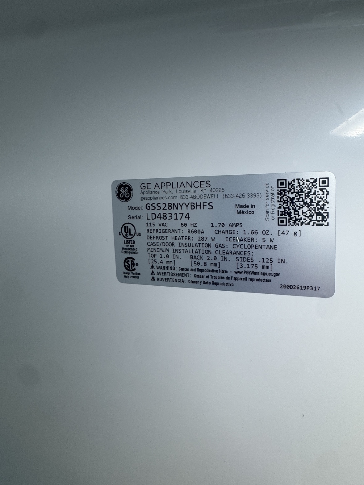 NEW GE Side by Side Refrigerator - photo 8